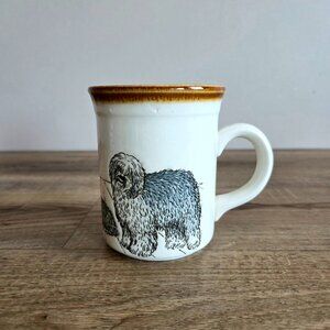 Vintage Biltons England ceramic mug featuring Old English Sheepdogs.